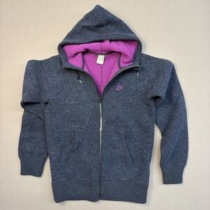 Nike Women Sportswear Wool Polyester Jacket Size Small Blue/purple